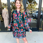 Jewel Tones Floral Mini Dress-510 Mini-FATE-July & June Women's Fashion Boutique Located in San Antonio, Texas