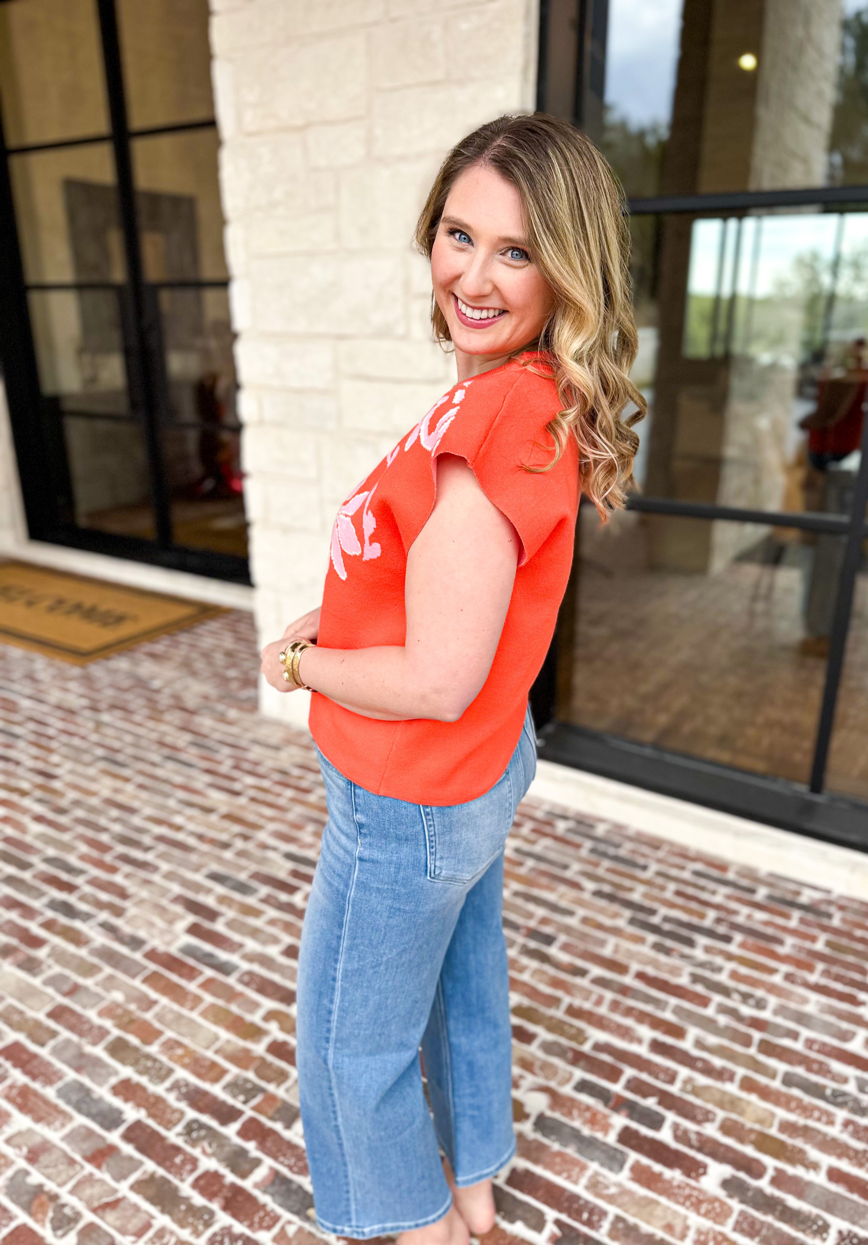 THML - Bold Pink Crush Knit Top-230 Sweaters/Cardis-THML-July & June Women's Fashion Boutique Located in San Antonio, Texas