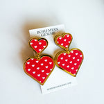 Bohemian Gemme - Red Valentines Heart Earrings-110 Jewelry & Hair-Bohemian Gemme-July & June Women's Fashion Boutique Located in San Antonio, Texas