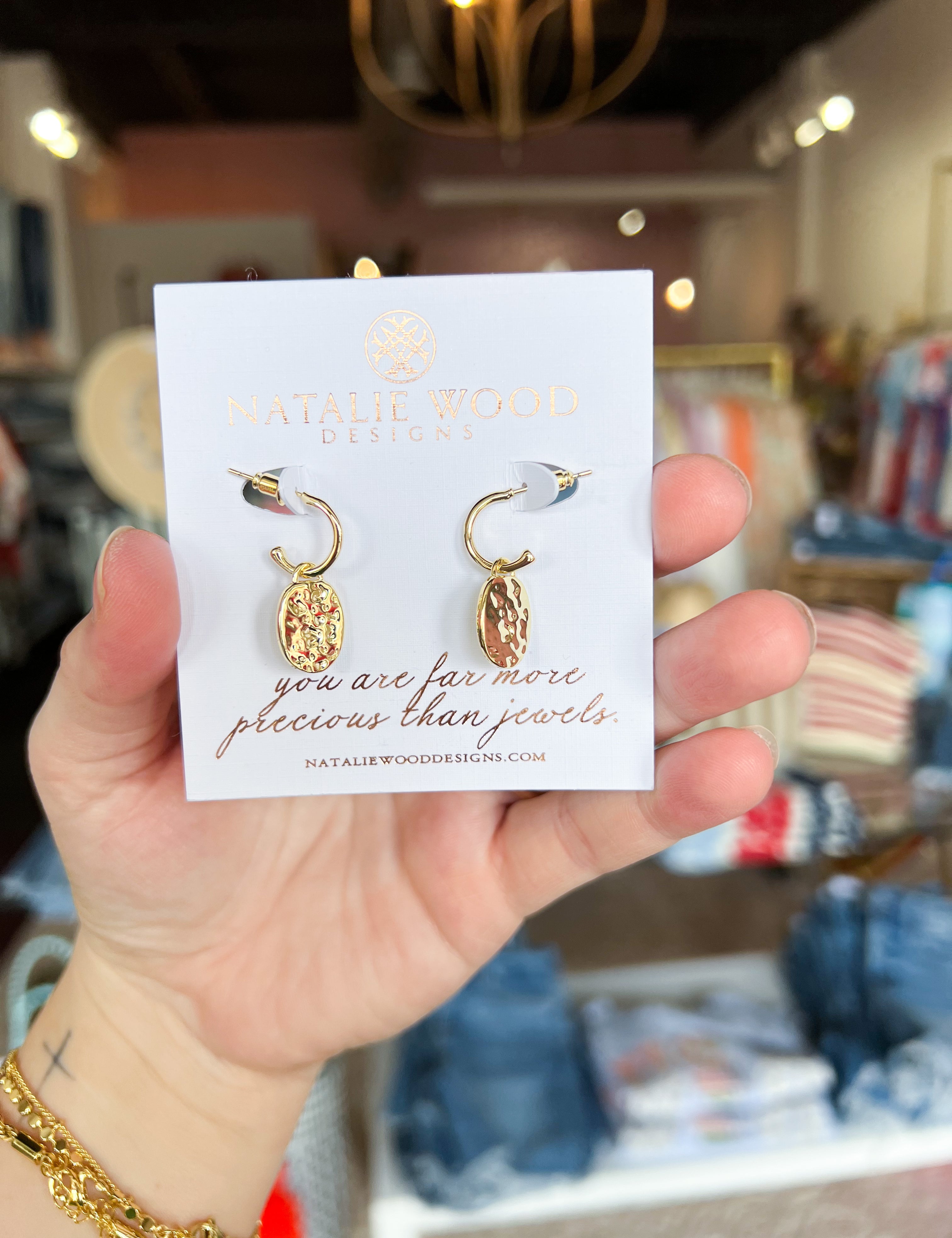 Natalie Wood - Horizon Mini Drop Earrings in Gold-110 Jewelry & Hair-Natalie Wood-July & June Women's Fashion Boutique Located in San Antonio, Texas