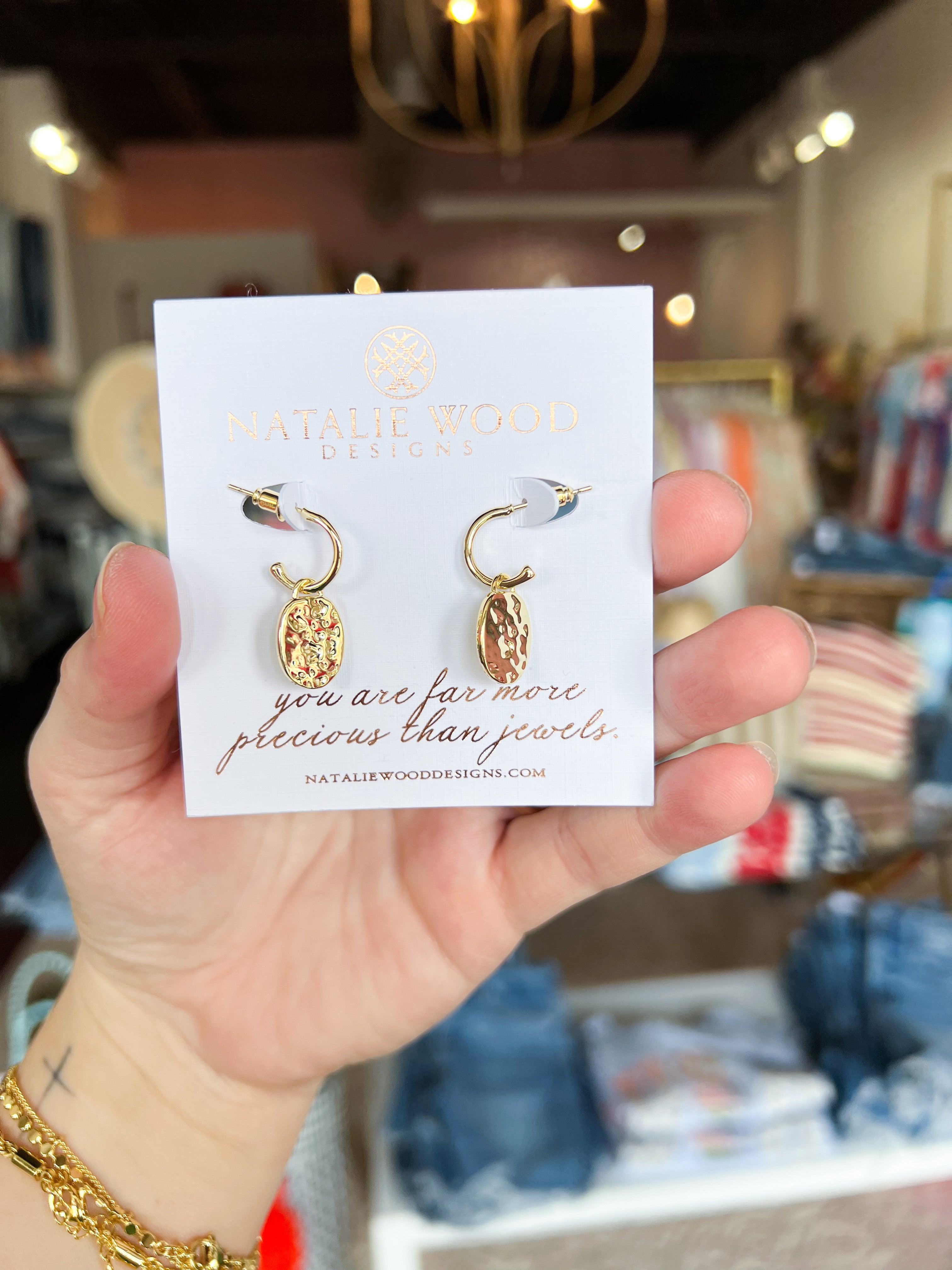 Natalie Wood - Horizon Mini Drop Earrings in Gold-110 Jewelry & Hair-Natalie Wood-July & June Women's Fashion Boutique Located in San Antonio, Texas