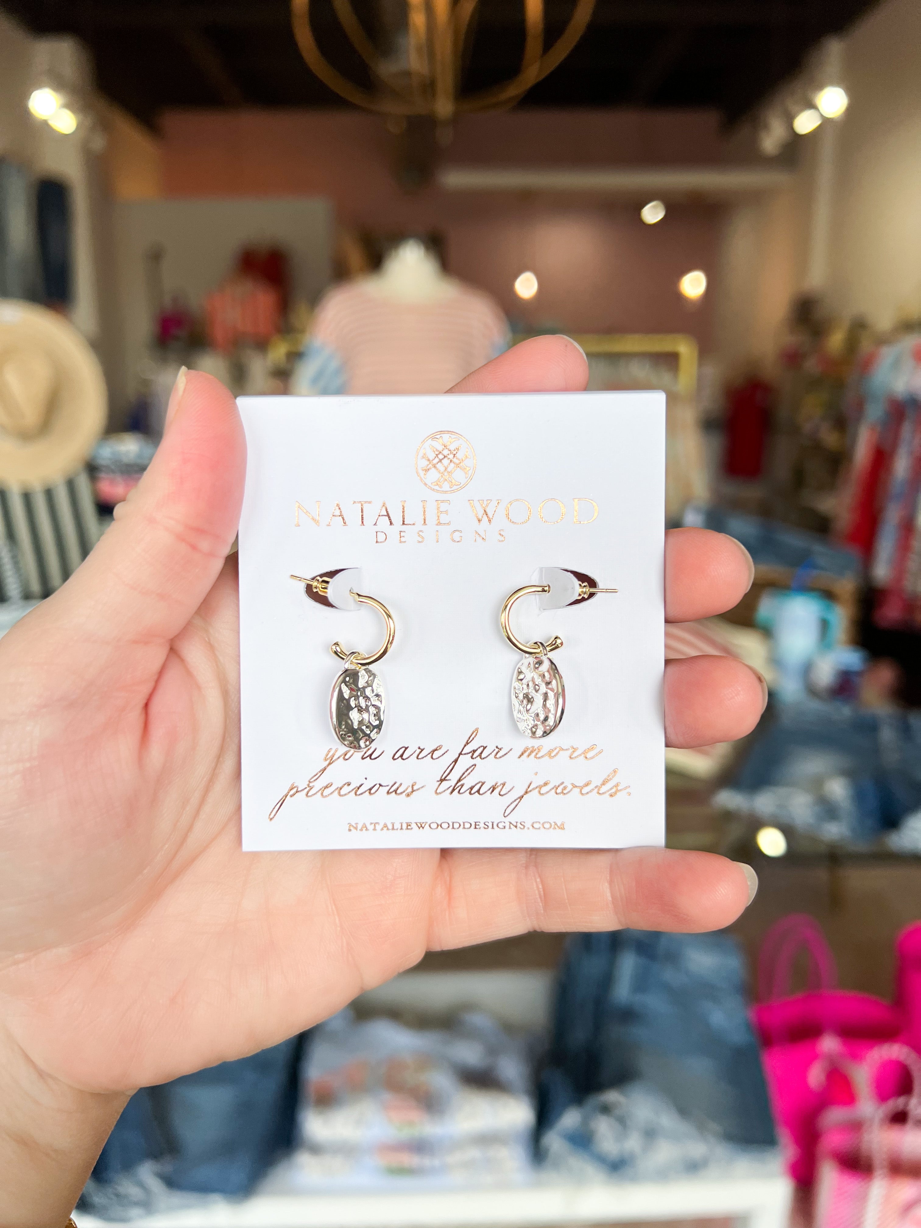 Natalie Wood - Horizon Mini Drop Earrings in Gold/Silver-110 Jewelry & Hair-Natalie Wood-July & June Women's Fashion Boutique Located in San Antonio, Texas