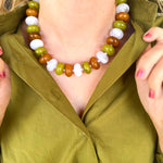 Bailey Beaded Necklace - Olive Mix-110 Jewelry & Hair-Gemelli-July & June Women's Fashion Boutique Located in San Antonio, Texas