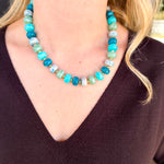 Kenny Beaded Necklace - Blue Mix-110 Jewelry & Hair-Gemelli-July & June Women's Fashion Boutique Located in San Antonio, Texas