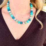 Kenny Beaded Necklace - Blue Mix-110 Jewelry & Hair-Gemelli-July & June Women's Fashion Boutique Located in San Antonio, Texas