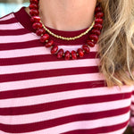 Liberty Beaded Necklace - Red-110 Jewelry & Hair-Gemelli-July & June Women's Fashion Boutique Located in San Antonio, Texas