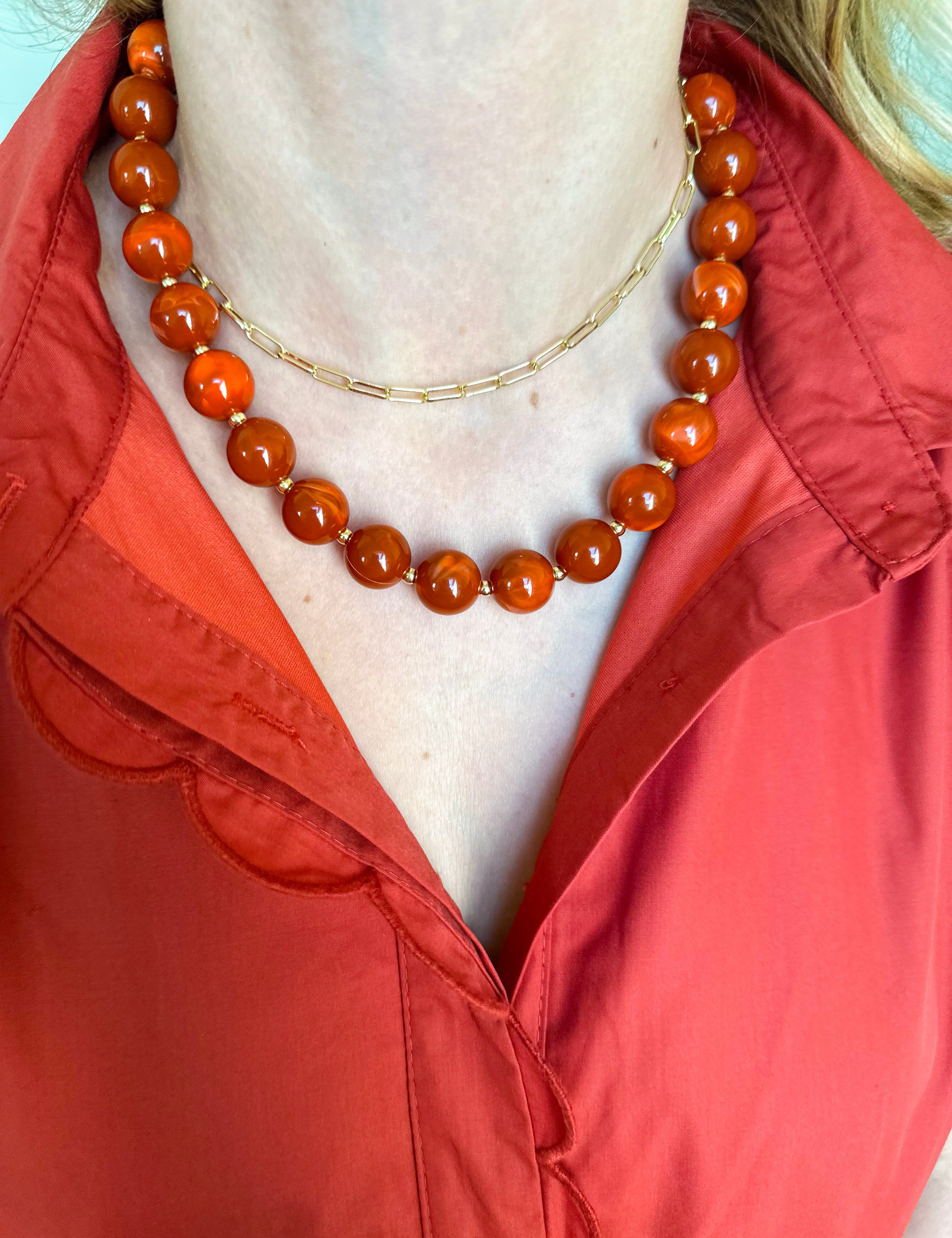 Avery Beaded Necklace - Clay-110 Jewelry & Hair-Gemelli-July & June Women's Fashion Boutique Located in San Antonio, Texas