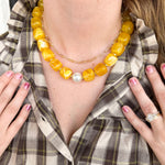 Paula Beaded Necklace - Yellow & Pearl-130 Accessories-Gemelli-July & June Women's Fashion Boutique Located in San Antonio, Texas