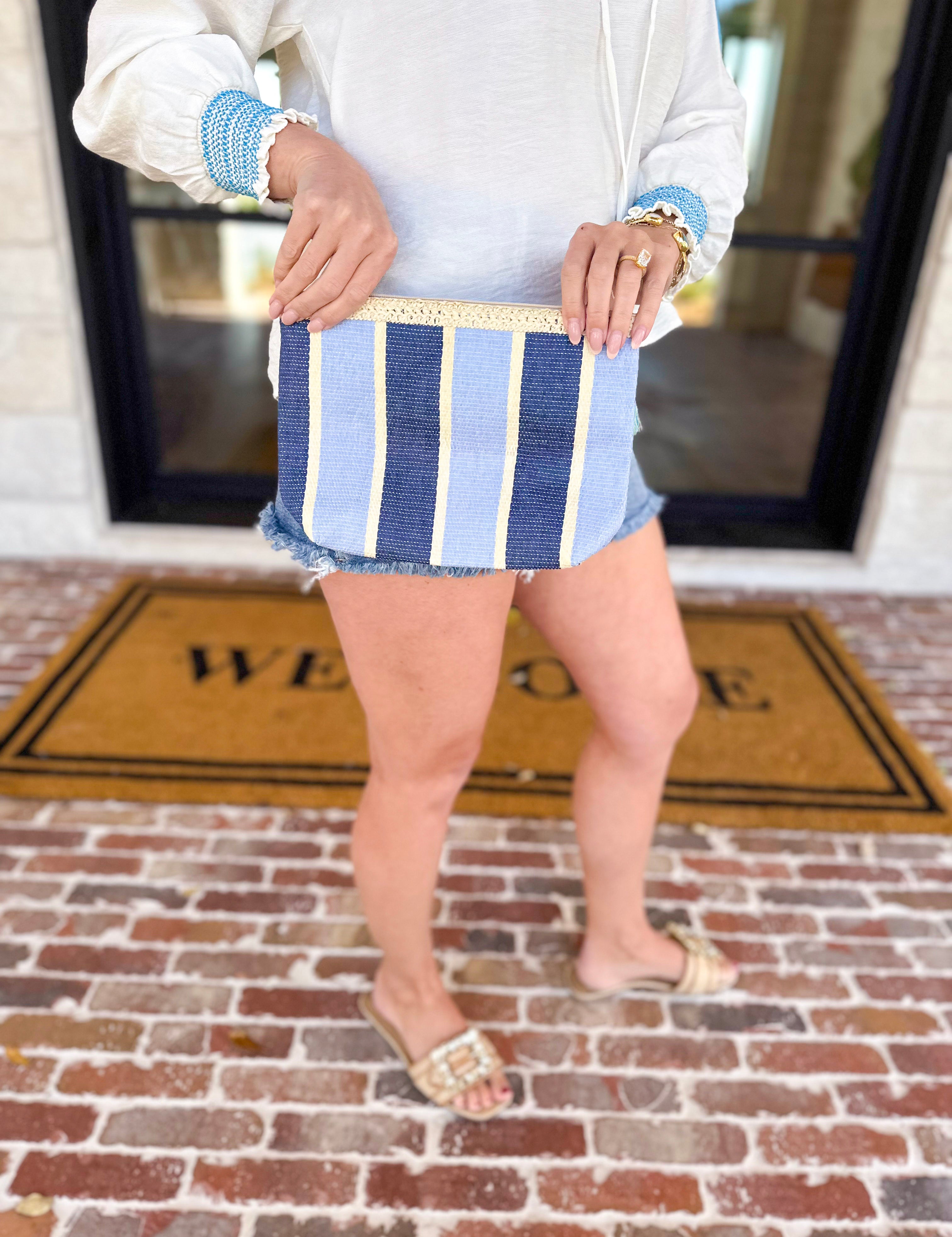 Capri Zip Pouch - Navy-140 Gifts + Home-SHIRALEAH-July & June Women's Fashion Boutique Located in San Antonio, Texas