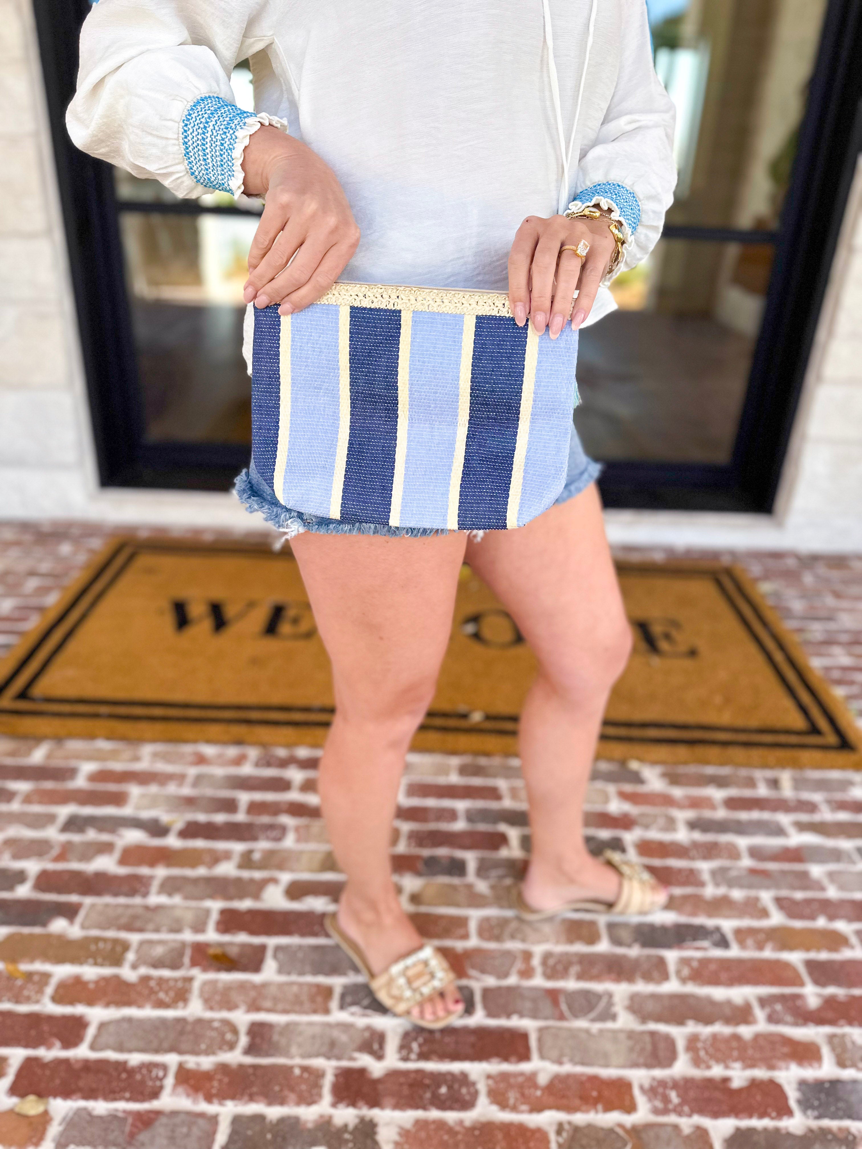 Capri Zip Pouch - Navy-140 Gifts + Home-SHIRALEAH-July & June Women's Fashion Boutique Located in San Antonio, Texas