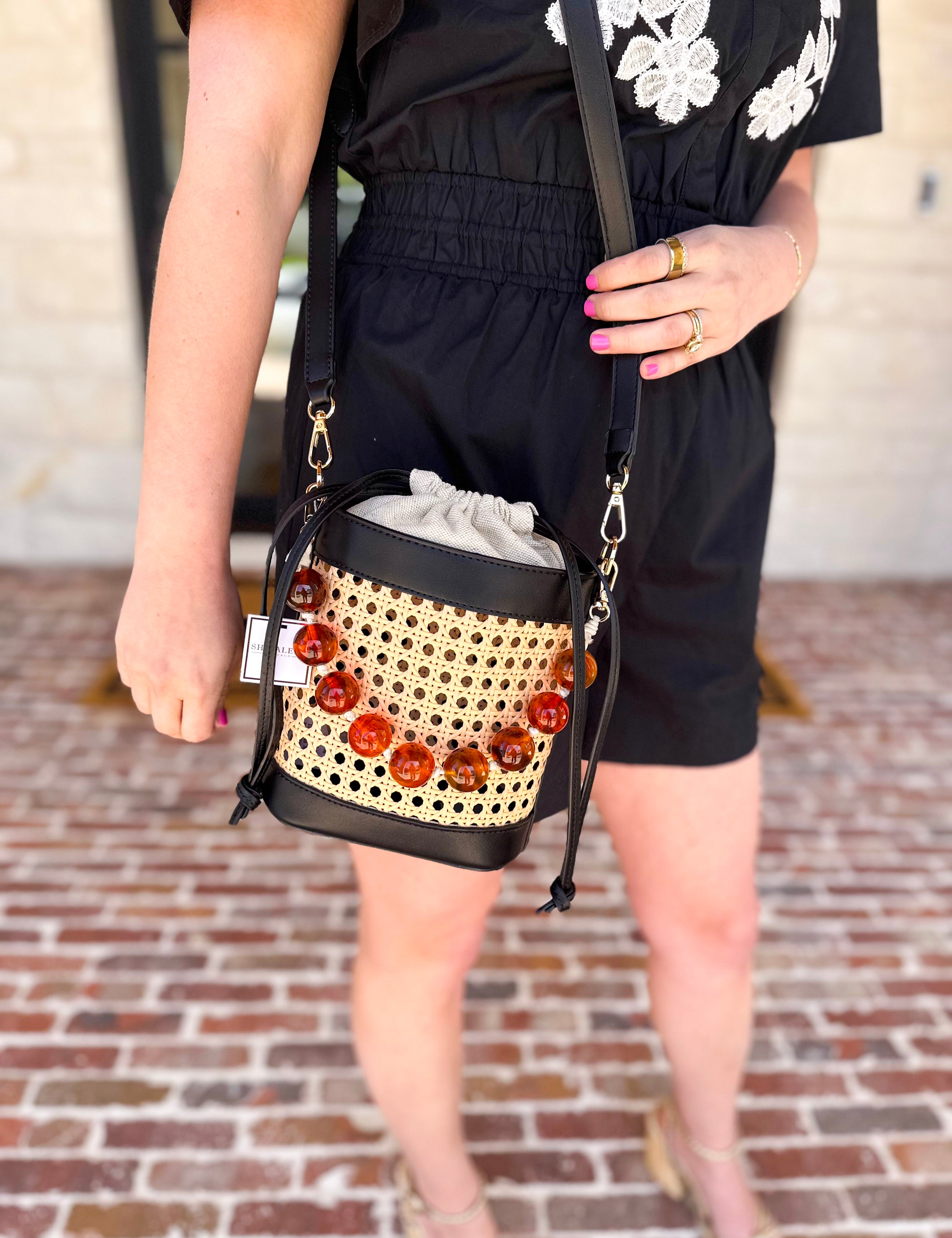 The Lyra Bucket Bag - Black-130 ACCESSORIES-SHIRALEAH-July & June Women's Fashion Boutique Located in San Antonio, Texas