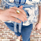 Easton Elle - Single Ring Pearl Cross-110 Jewelry & Hair-Easton Elle-July & June Women's Fashion Boutique Located in San Antonio, Texas