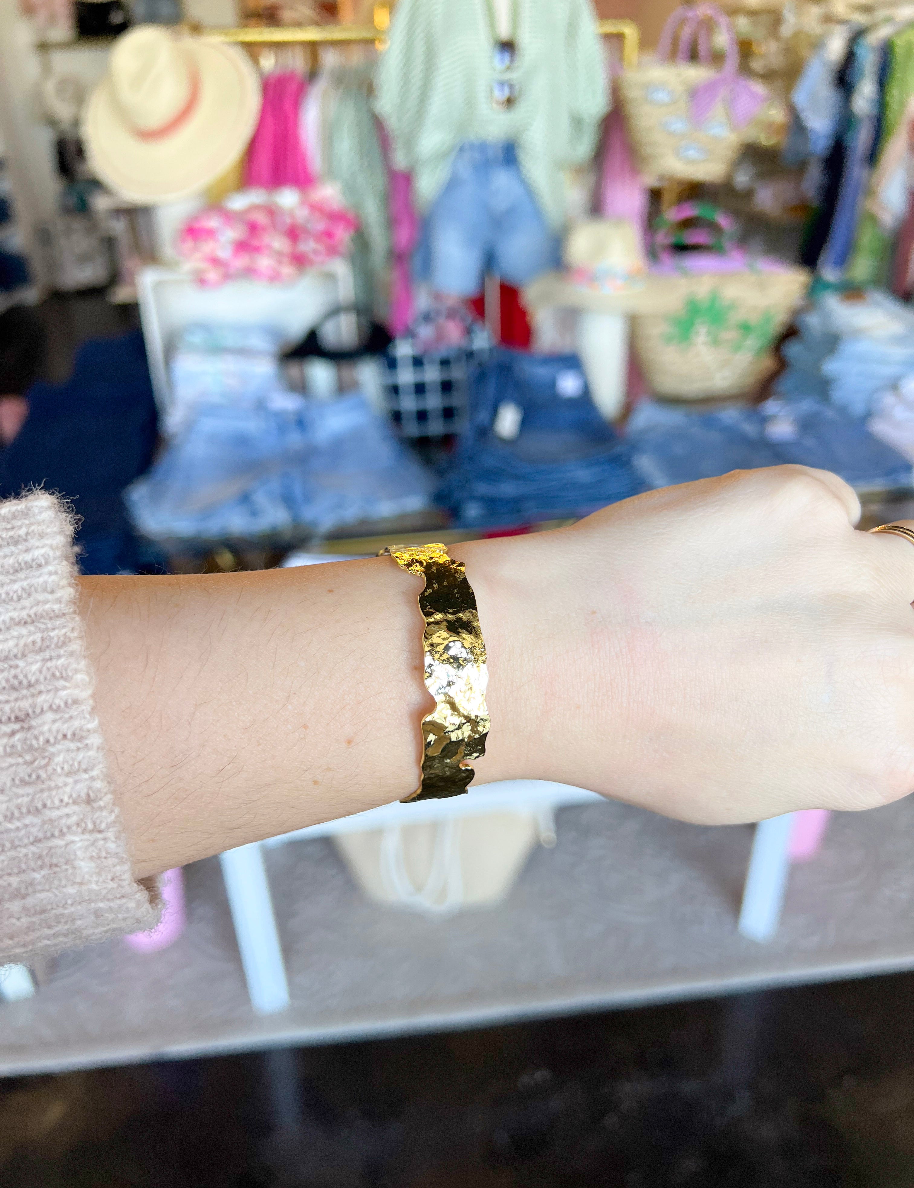Easton Elle - Plated Cuff - Medium-110 Jewelry & Hair-Easton Elle-July & June Women's Fashion Boutique Located in San Antonio, Texas