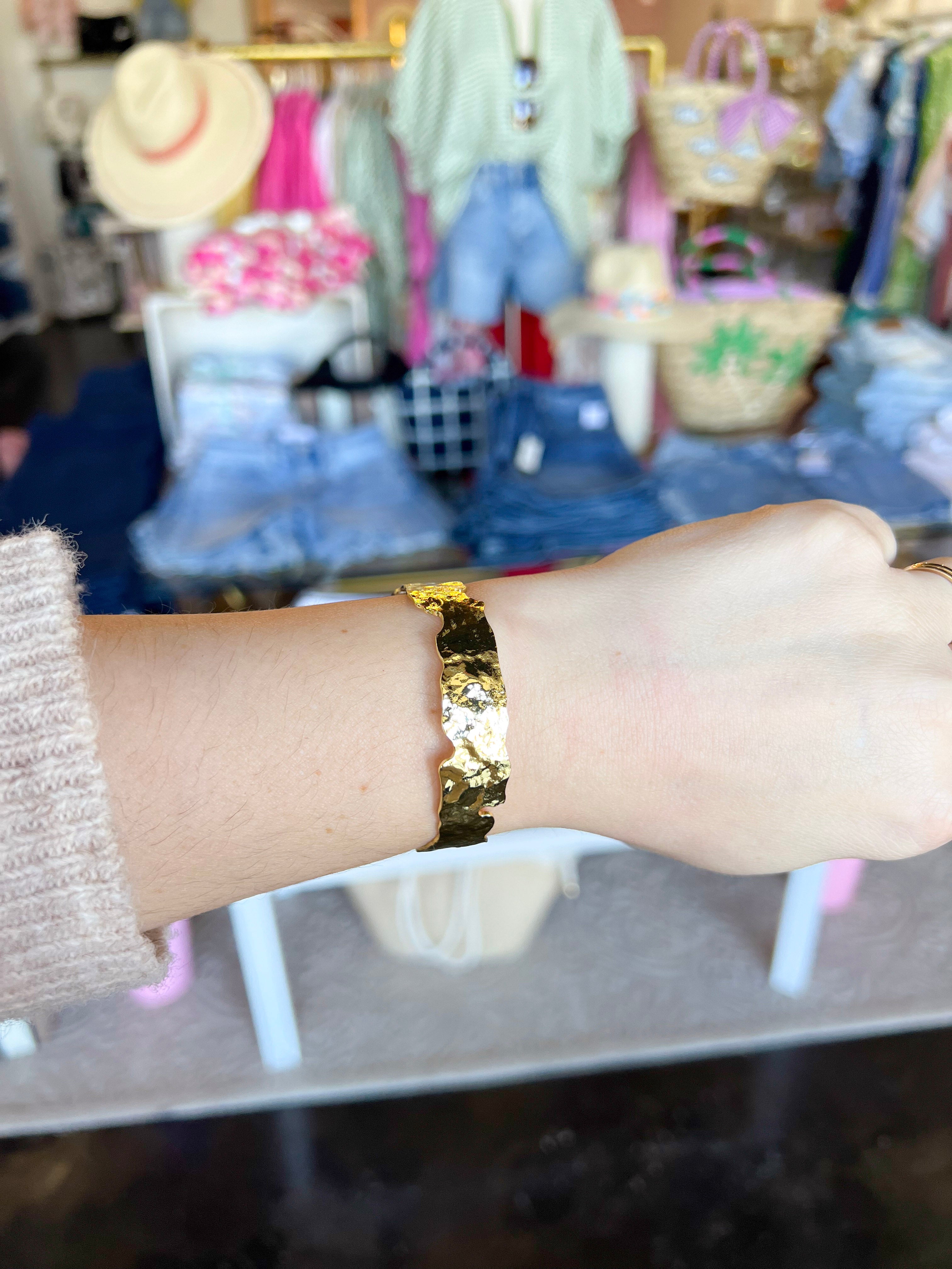 Easton Elle - Plated Cuff - Medium-110 Jewelry & Hair-Easton Elle-July & June Women's Fashion Boutique Located in San Antonio, Texas