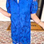 Anna Lace Mini Dress - Royal Blue-510 Mini-JODIFL-July & June Women's Fashion Boutique Located in San Antonio, Texas