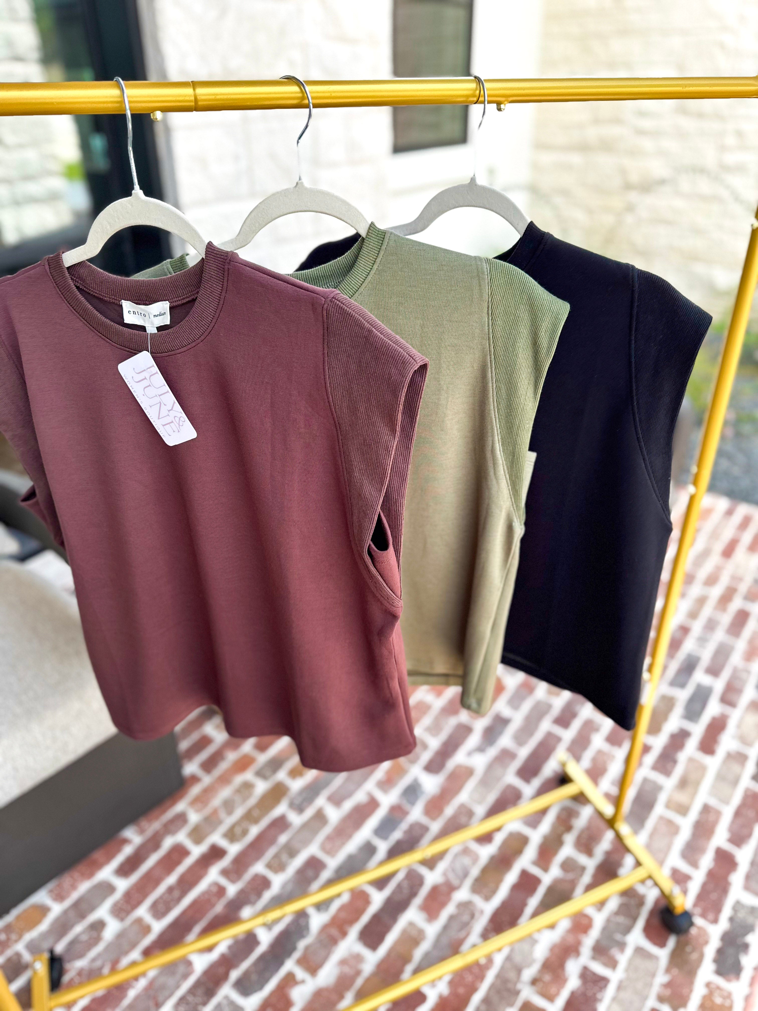Chic Essentials Top - Espresso-210 Casual Blouses-ENTRO-July & June Women's Fashion Boutique Located in San Antonio, Texas