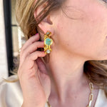 Easton Elle - Paradise Pearl Hoop Earrings - Green-110 Jewelry & Hair-Easton Elle-July & June Women's Fashion Boutique Located in San Antonio, Texas