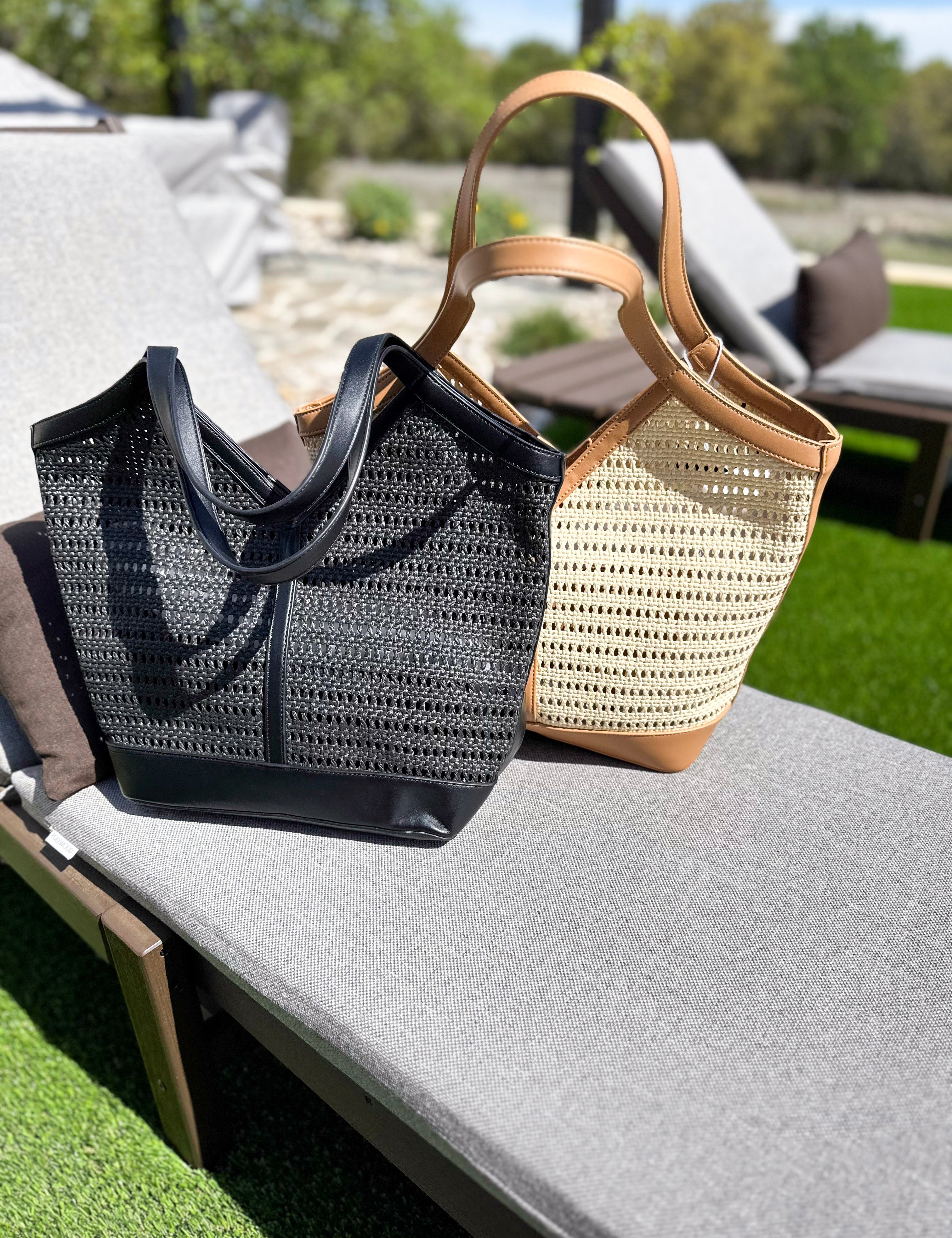 The Tosca Tote Bag - Tan-130 ACCESSORIES-SHIRALEAH-July & June Women's Fashion Boutique Located in San Antonio, Texas