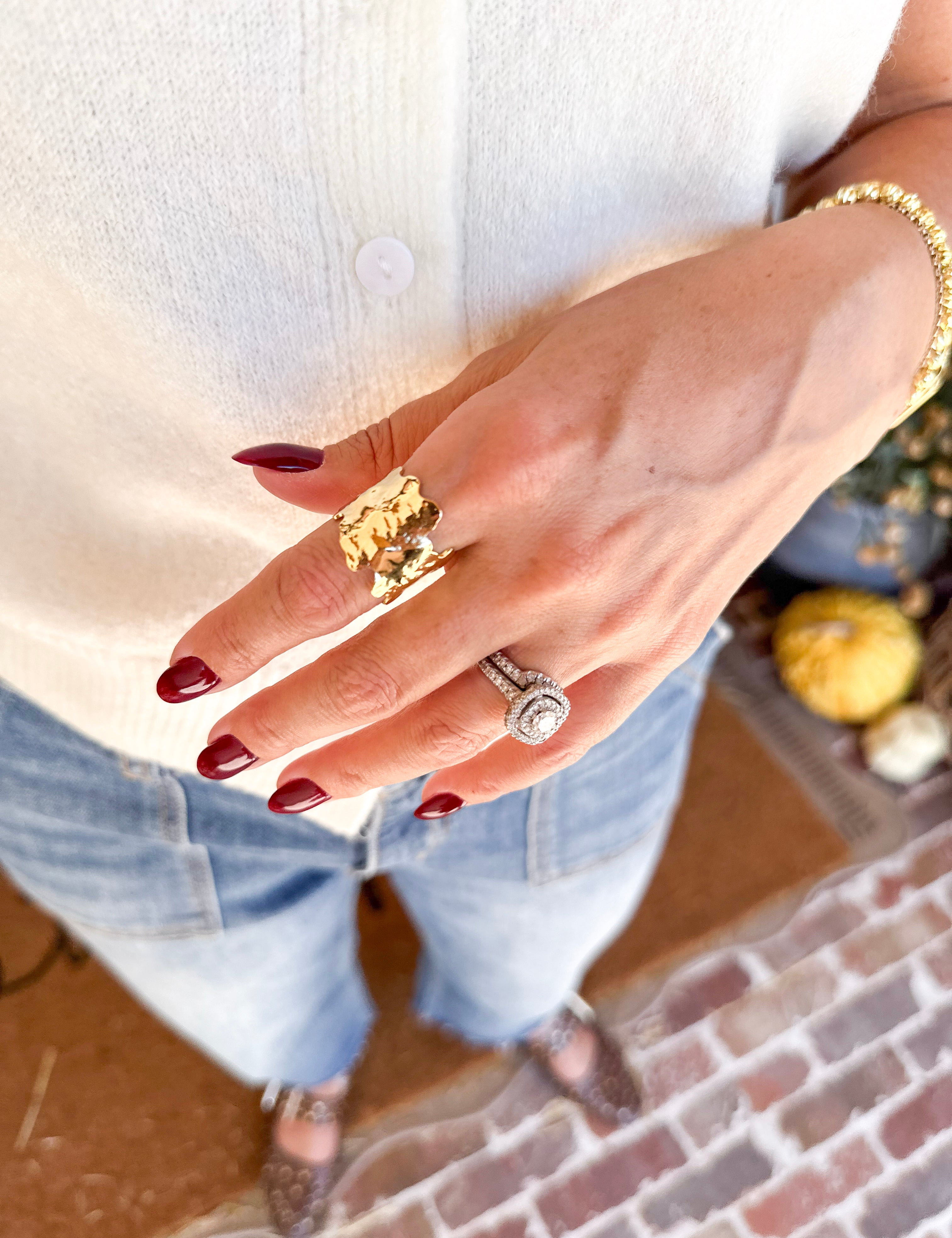 Easton Elle - Ultra Plated Ring - Gold-110 Jewelry & Hair-Easton Elle-July & June Women's Fashion Boutique Located in San Antonio, Texas