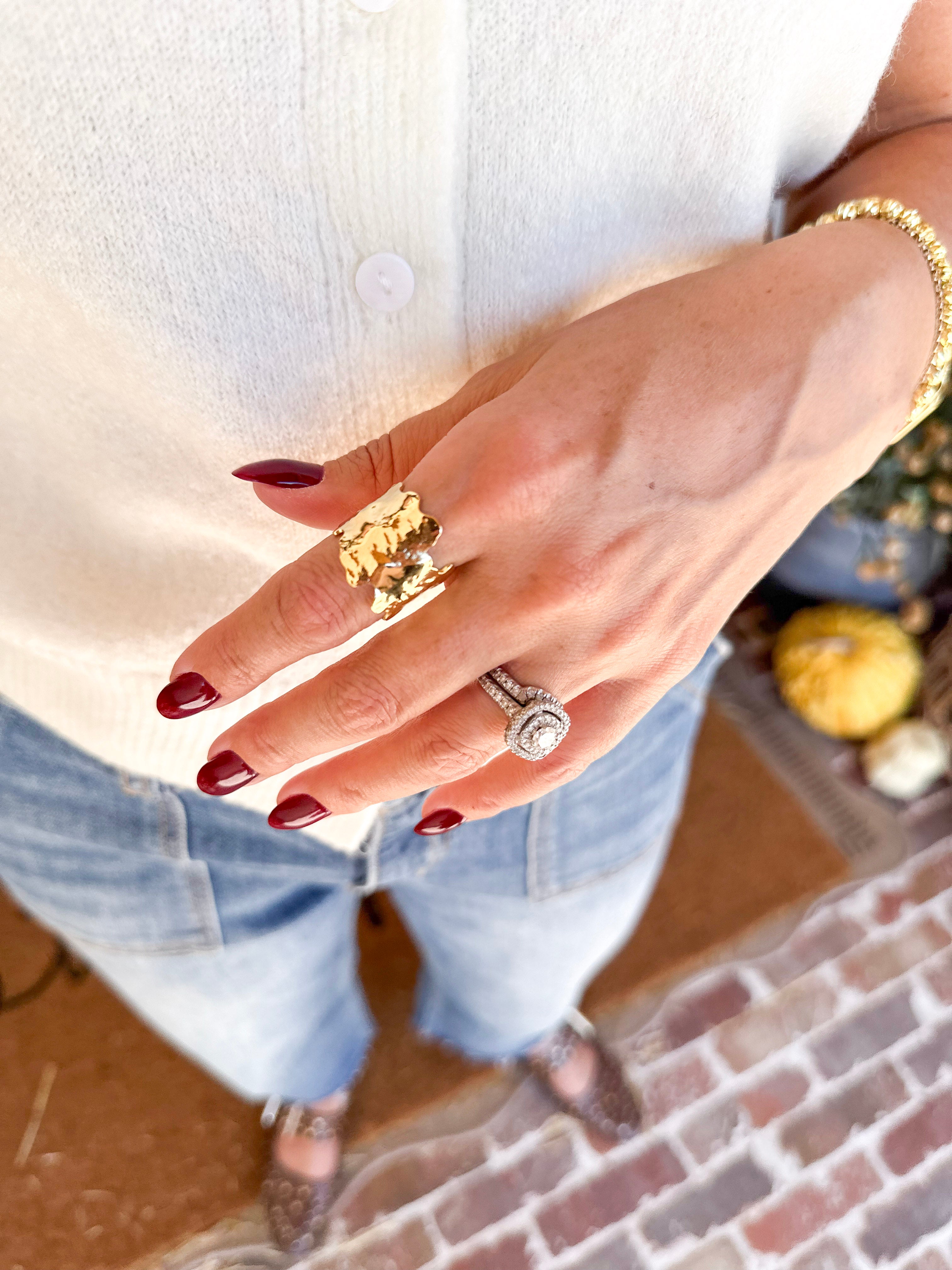 Easton Elle - Ultra Plated Ring - Gold-110 Jewelry & Hair-Easton Elle-July & June Women's Fashion Boutique Located in San Antonio, Texas