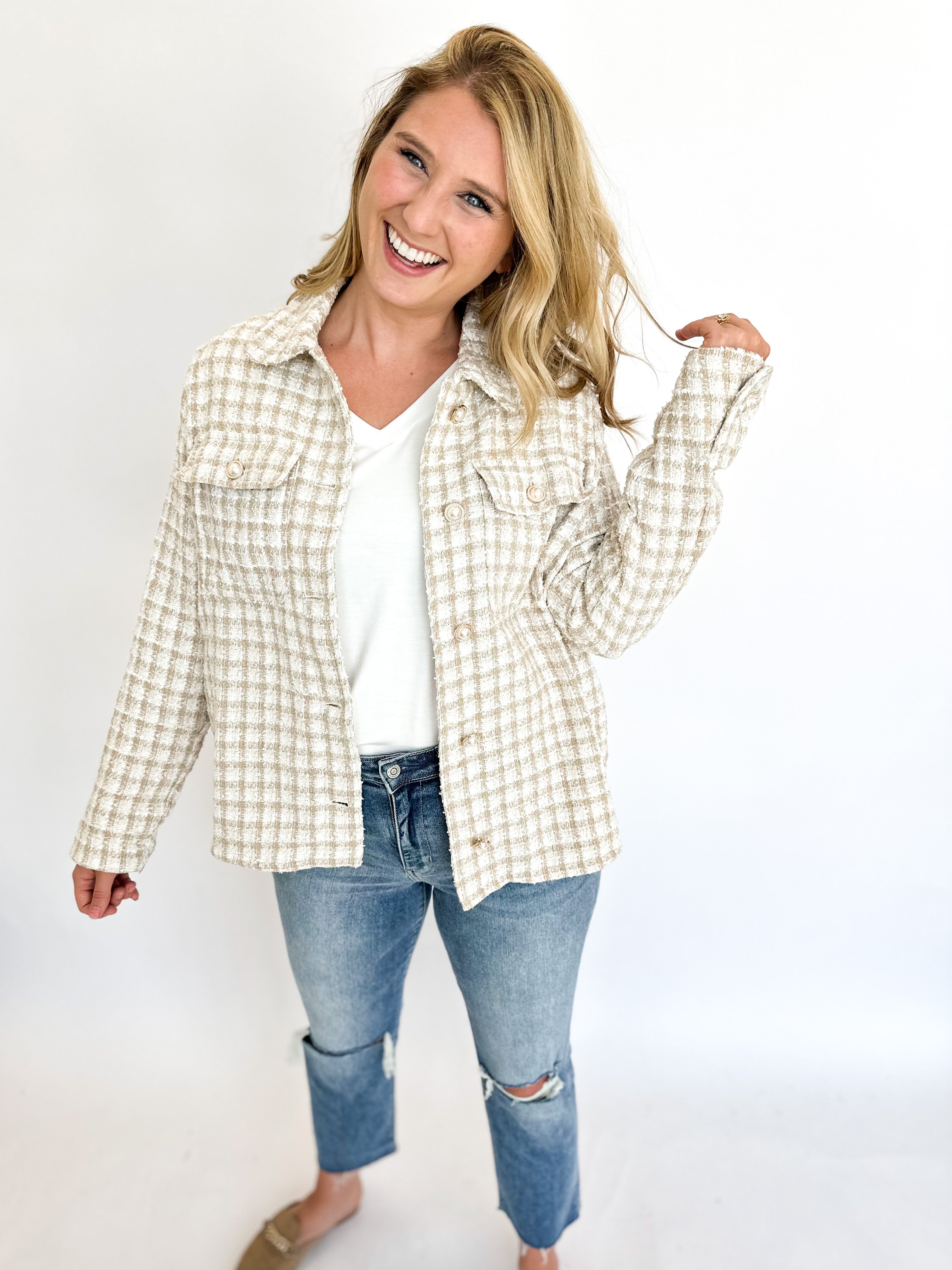 Tweed Chic Shacket-600 Outerwear-FATE-July & June Women's Fashion Boutique Located in San Antonio, Texas