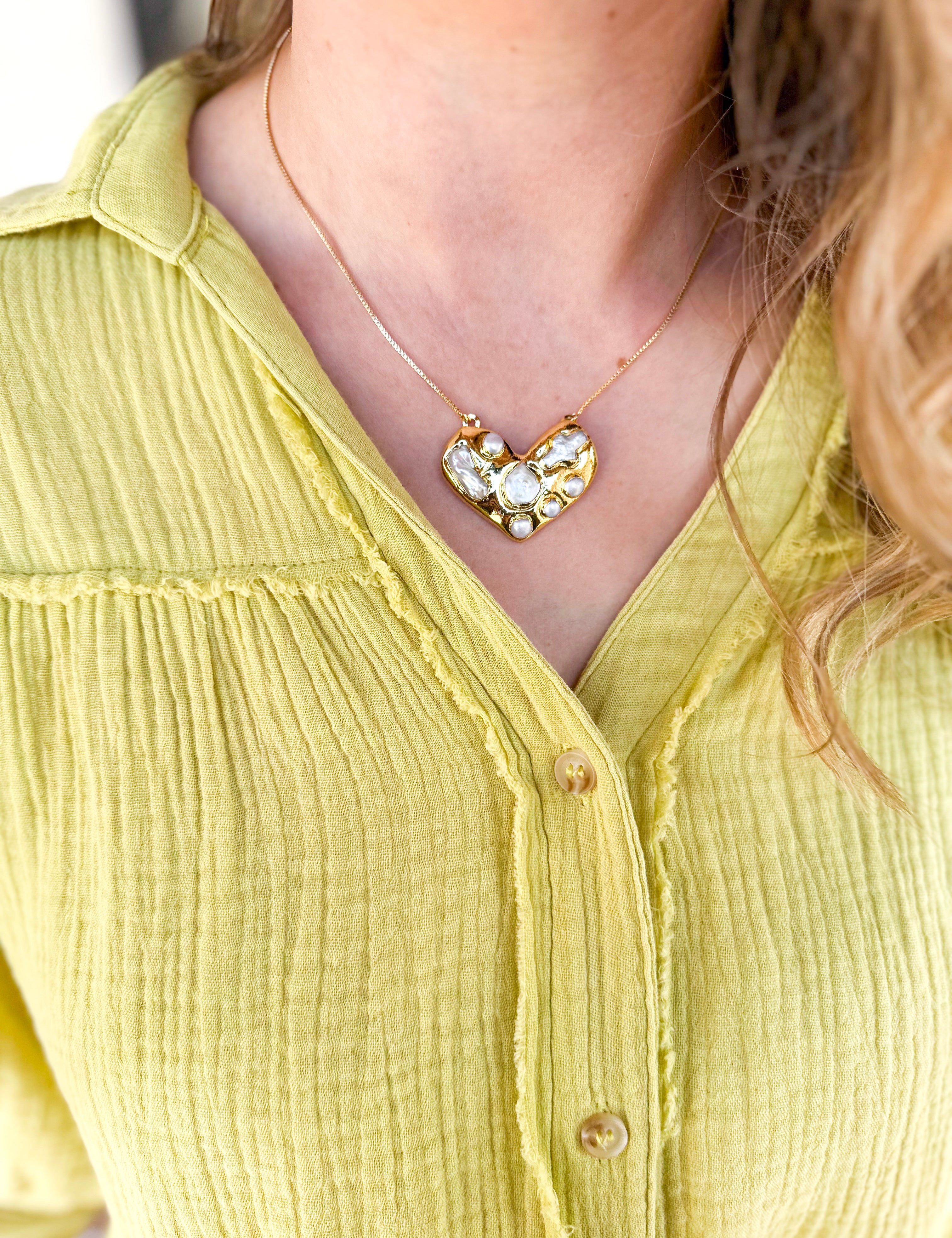 Easton Elle - Heavenly Heart Slip Necklace-110 Jewelry & Hair-Easton Elle-July & June Women's Fashion Boutique Located in San Antonio, Texas