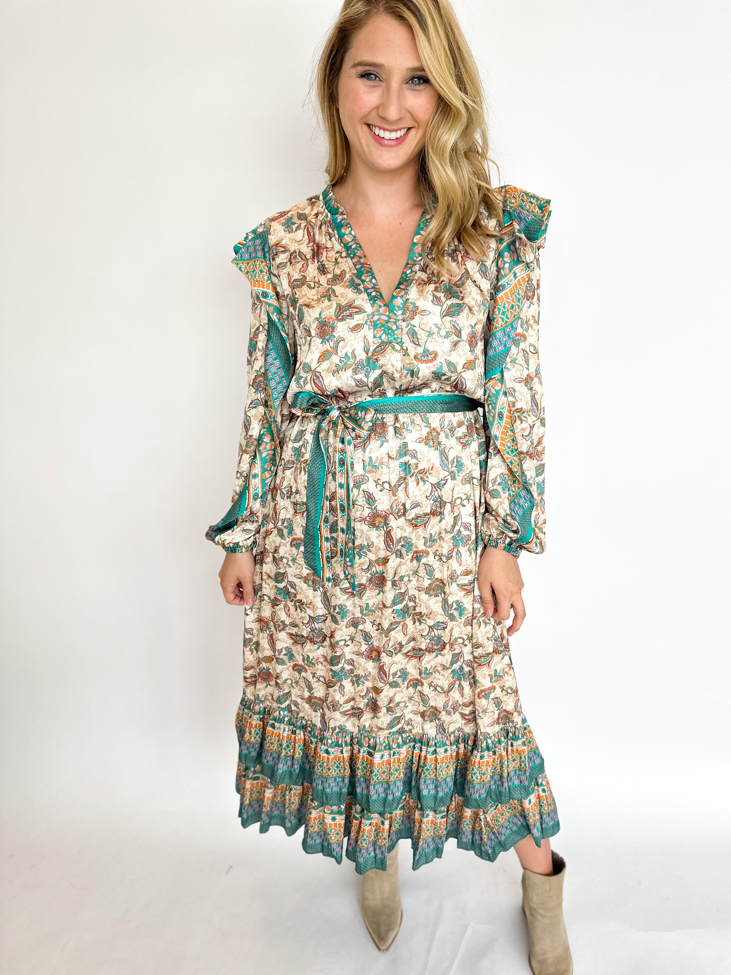 The Charleston Midi Dresss-500 Midi-CURRENT AIR CLOTHING-July & June Women's Fashion Boutique Located in San Antonio, Texas