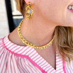 Easton Elle - Paradise Pearl Hoop Earrings - Pink Rose Quartz-110 Jewelry & Hair-Easton Elle-July & June Women's Fashion Boutique Located in San Antonio, Texas