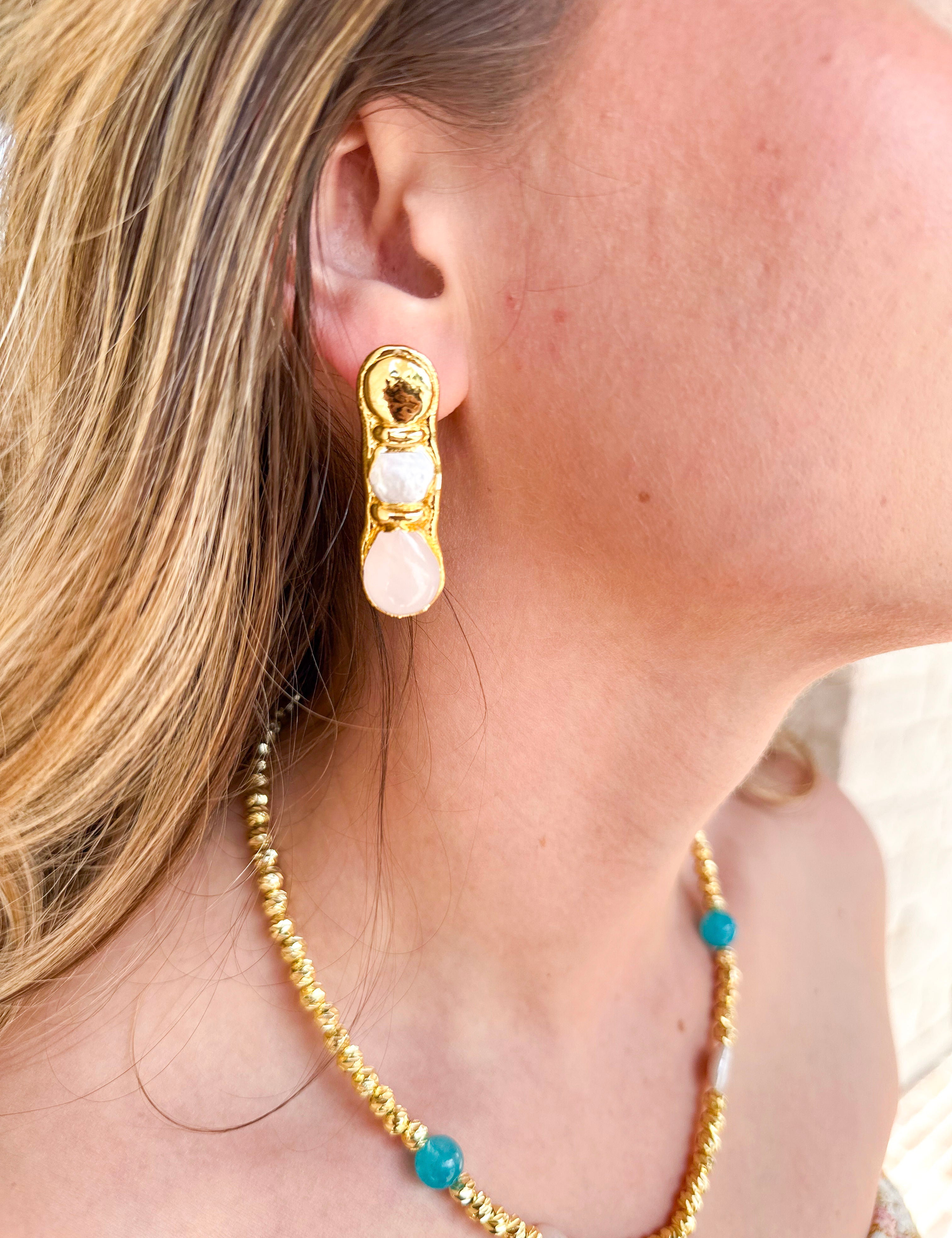 Easton Elle - Blush Bloom Earrings-110 Jewelry & Hair-Easton Elle-July & June Women's Fashion Boutique Located in San Antonio, Texas