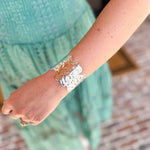 Easton Elle - Ulta Thick Plated Cuff Bracelet - Silver-110 Jewelry & Hair-Easton Elle-July & June Women's Fashion Boutique Located in San Antonio, Texas