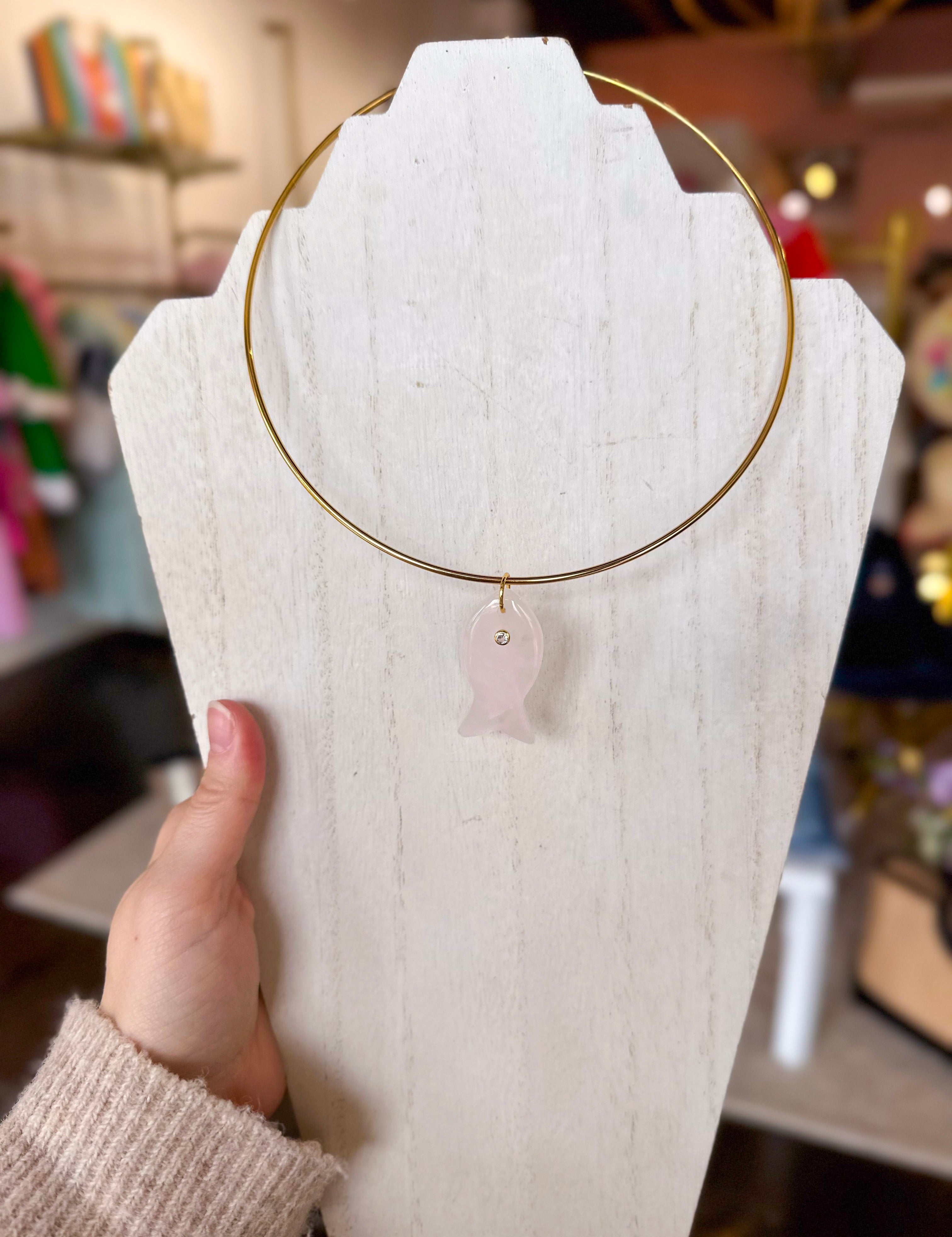 Fish Collar Necklace-110 Jewelry & Hair-Hjane Jewels-July & June Women's Fashion Boutique Located in San Antonio, Texas