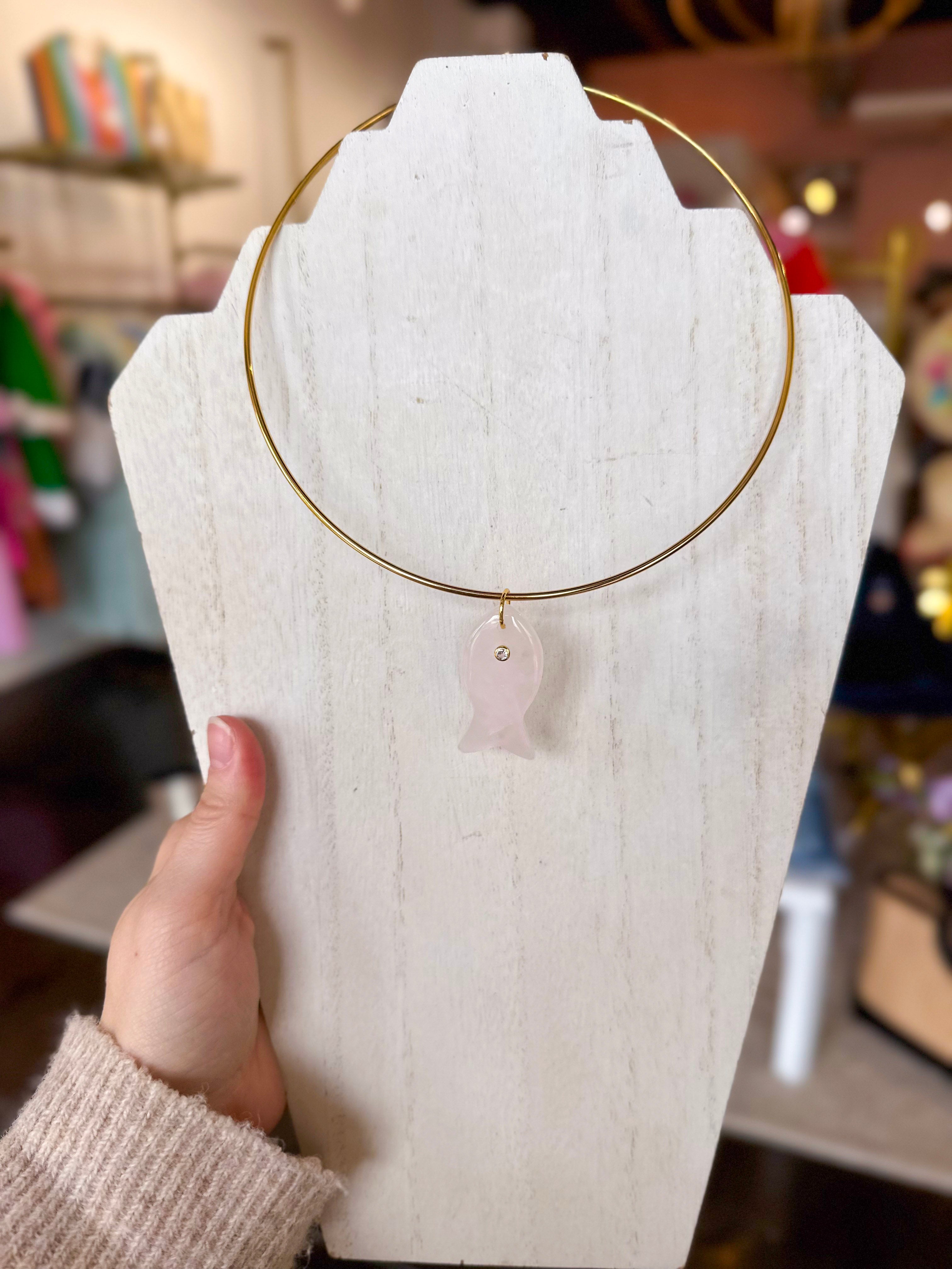 Fish Collar Necklace-110 Jewelry & Hair-Hjane Jewels-July & June Women's Fashion Boutique Located in San Antonio, Texas