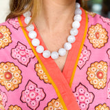 Beaded Adjustable Bubble Necklace - Milk-110 Jewelry & Hair-KMs GEMs-July & June Women's Fashion Boutique Located in San Antonio, Texas