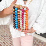 Beaded Adjustable Bubble Necklace - Sky Swirl-110 Jewelry & Hair-KMs GEMs-July & June Women's Fashion Boutique Located in San Antonio, Texas