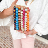 Beaded Adjustable Bubble Necklace - Sky Swirl-110 Jewelry & Hair-KMs GEMs-July & June Women's Fashion Boutique Located in San Antonio, Texas