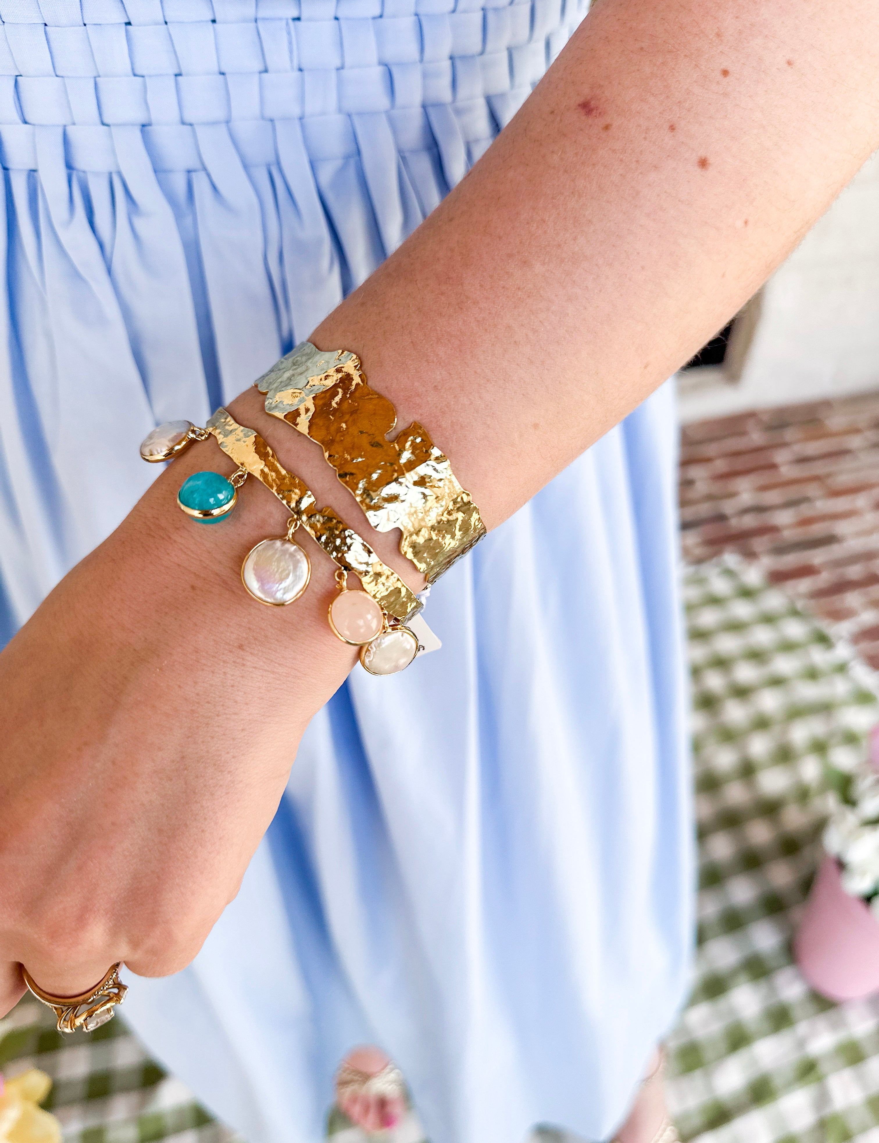 Easton Elle - Cascade Charm Cuff Bracelet - Gold-110 Jewelry & Hair-Easton Elle-July & June Women's Fashion Boutique Located in San Antonio, Texas