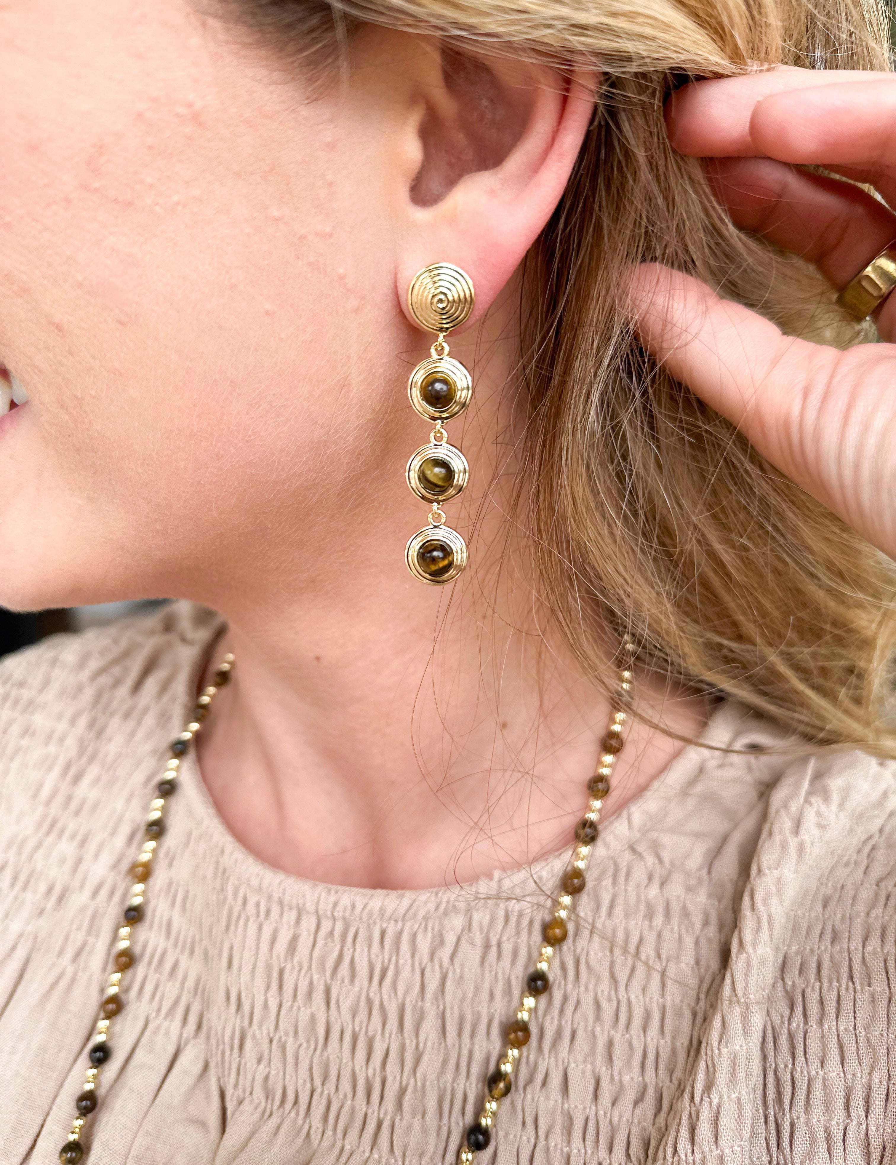 Natalie Wood - Strata Linear Earrings - Tortoiseshell-110 Jewelry & Hair-Natalie Wood-July & June Women's Fashion Boutique Located in San Antonio, Texas