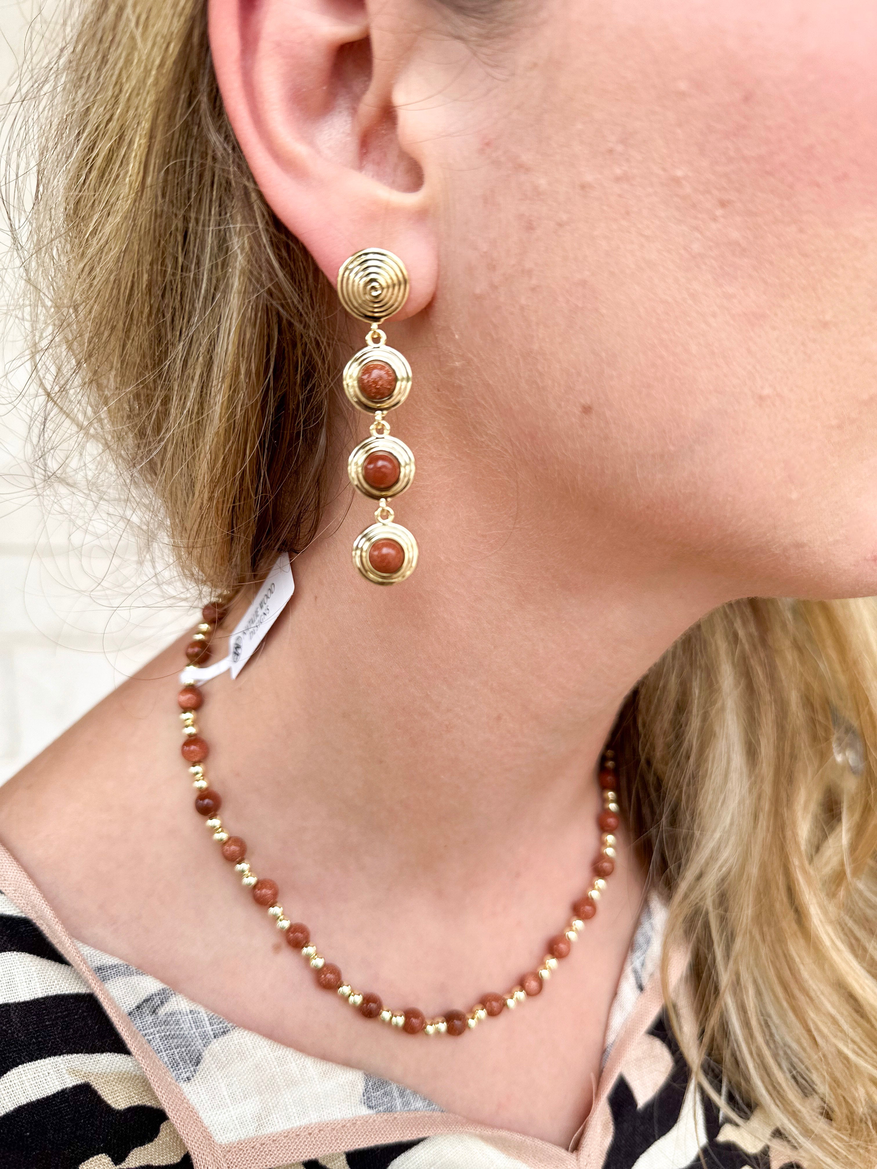 Natalie Wood - Strata Linear Earrings - Sandstone-110 Jewelry & Hair-Natalie Wood-July & June Women's Fashion Boutique Located in San Antonio, Texas