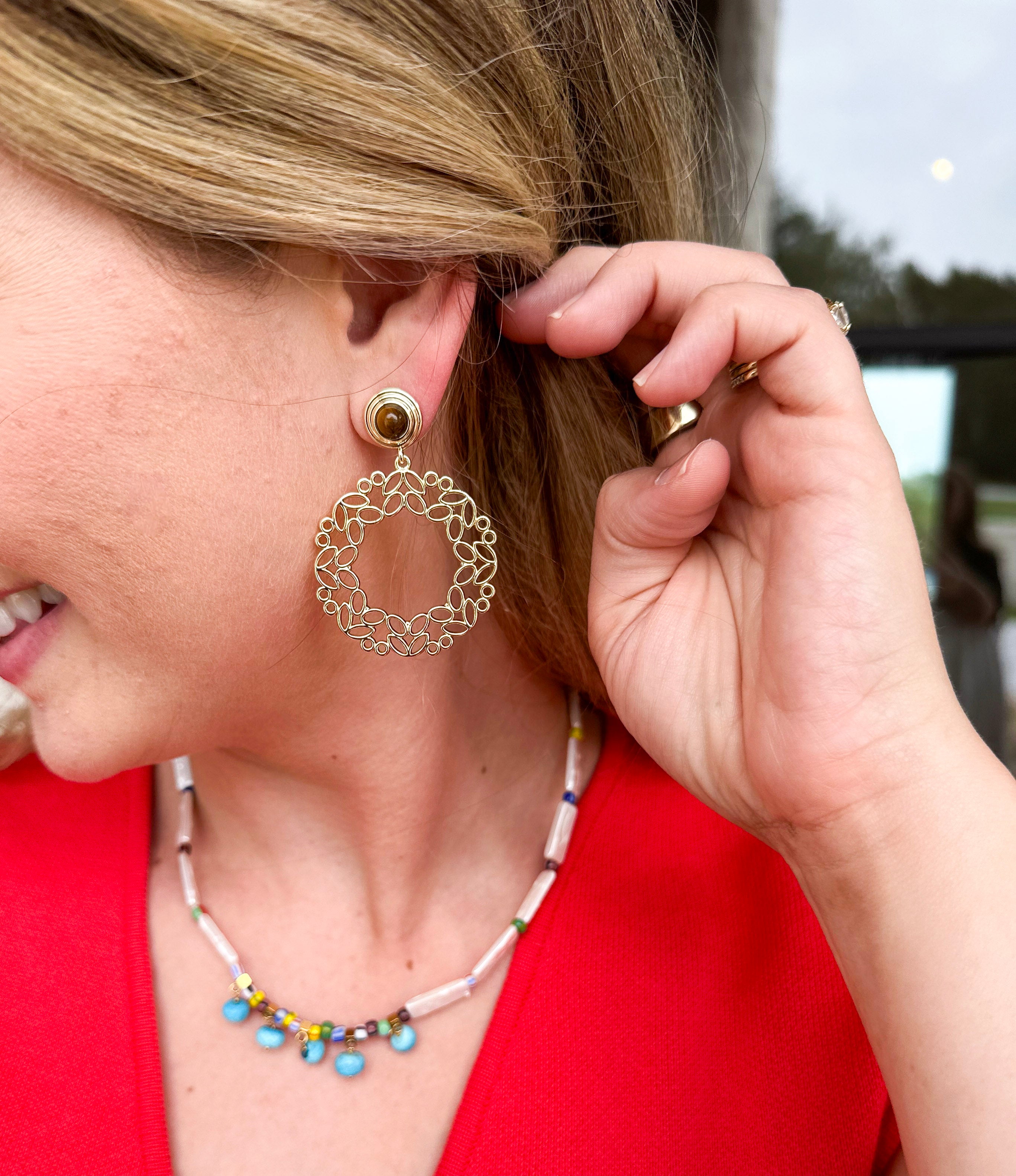 Natalie Wood - Gilded Statement Earrings - Tortoiseshell-110 Jewelry & Hair-Natalie Wood-July & June Women's Fashion Boutique Located in San Antonio, Texas