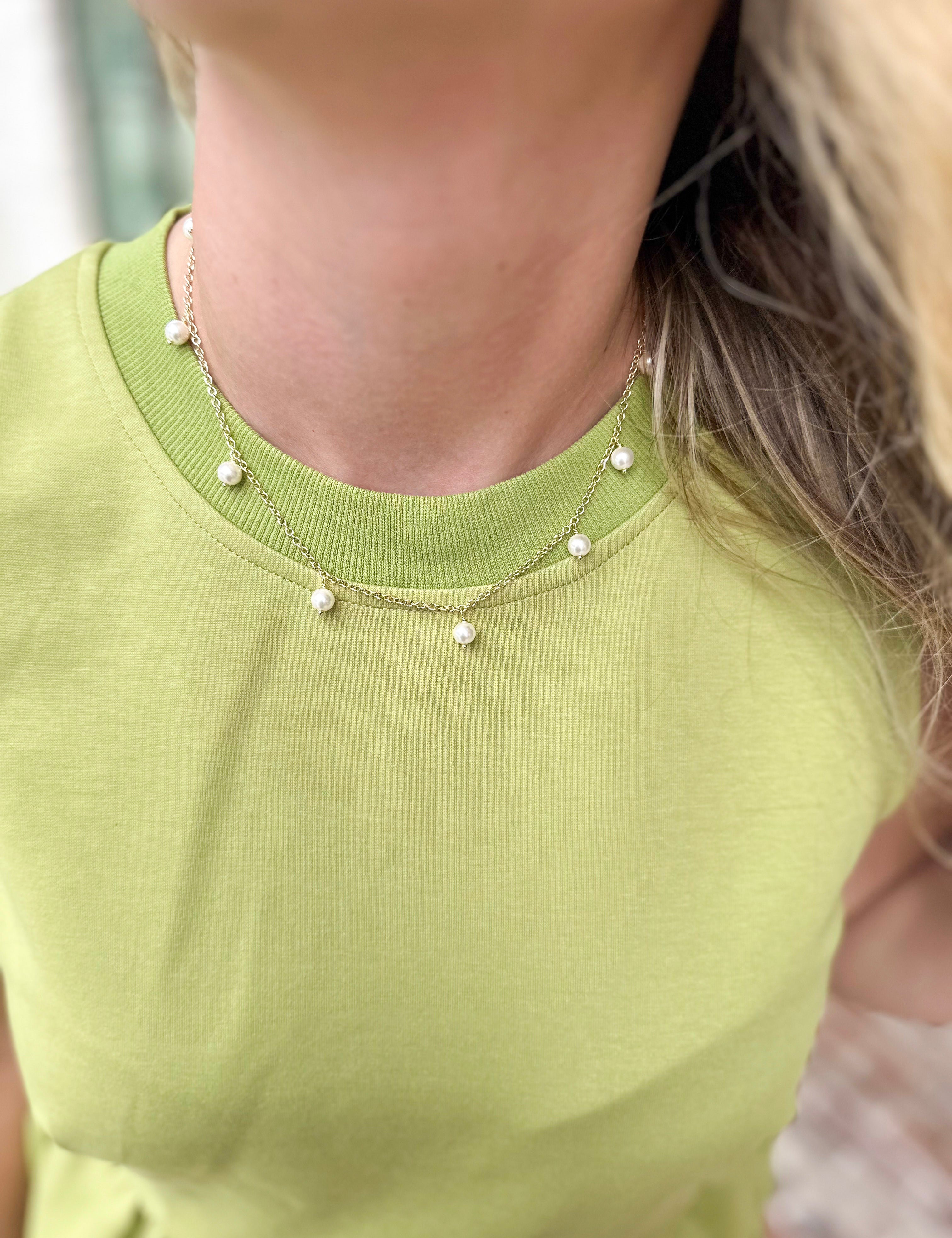 Natalie Wood - Botanic Station Necklace - Pearl-110 Jewelry & Hair-Natalie Wood-July & June Women's Fashion Boutique Located in San Antonio, Texas