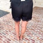 Night Out Black Lace Shorts-410 Shorts/Skirts-ENTRO-July & June Women's Fashion Boutique Located in San Antonio, Texas