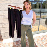 LIVERPOOL - Pull On Cropped Pant - Green-400 Pants-LIVERPOOL JEANS COMPANY-July & June Women's Fashion Boutique Located in San Antonio, Texas