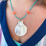 Shell Beaded Statement Necklace - Turquoise-110 Jewelry & Hair-Betsy Pittard Design LLC-July & June Women's Fashion Boutique Located in San Antonio, Texas