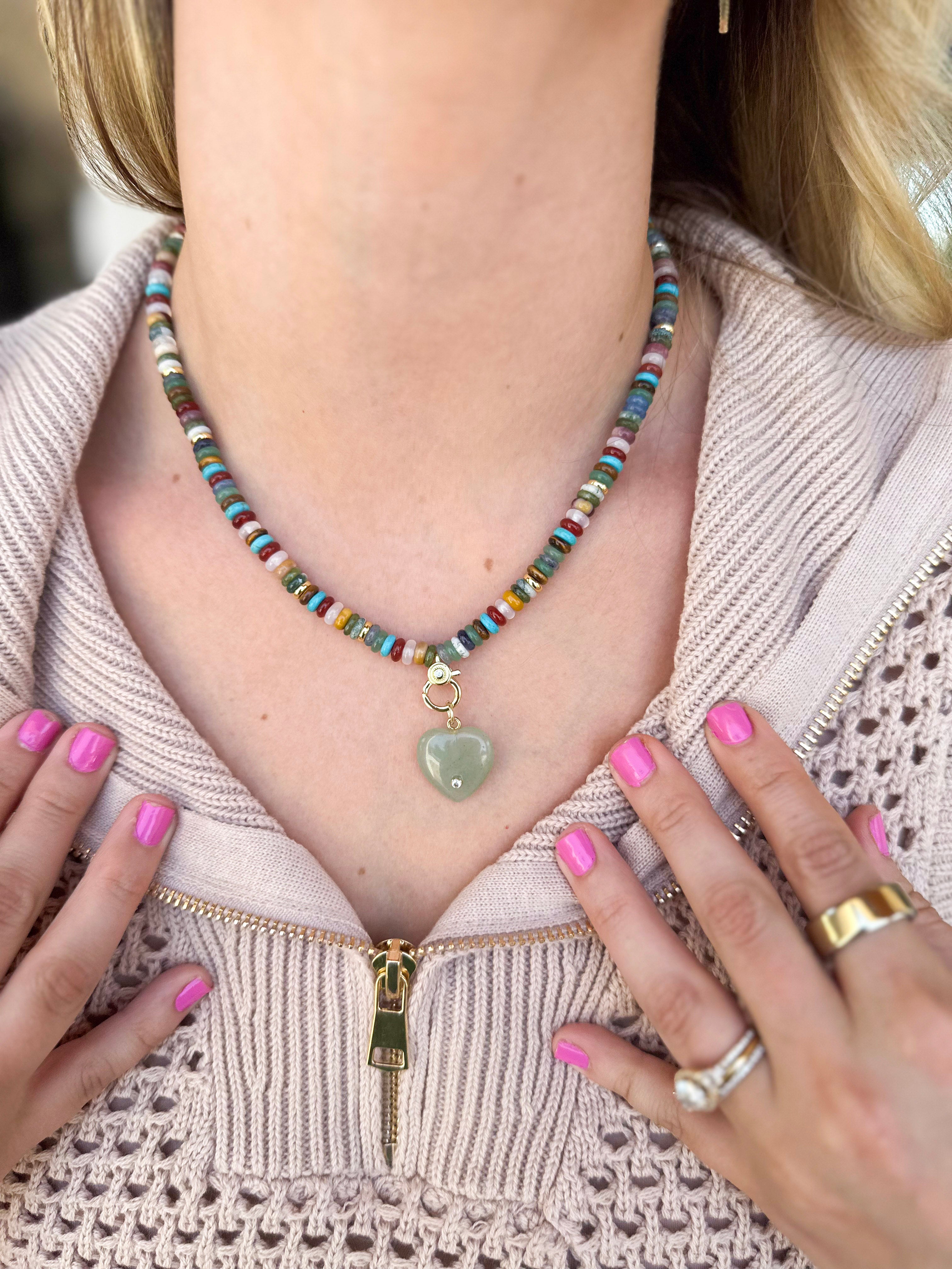 Thomas Heart Statement Necklace - Green-110 Jewelry & Hair-Betsy Pittard Design LLC-July & June Women's Fashion Boutique Located in San Antonio, Texas