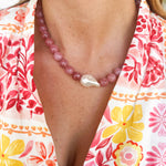 Natalie Beaded Necklace - Pink-110 Jewelry & Hair-MacRae & Co-July & June Women's Fashion Boutique Located in San Antonio, Texas
