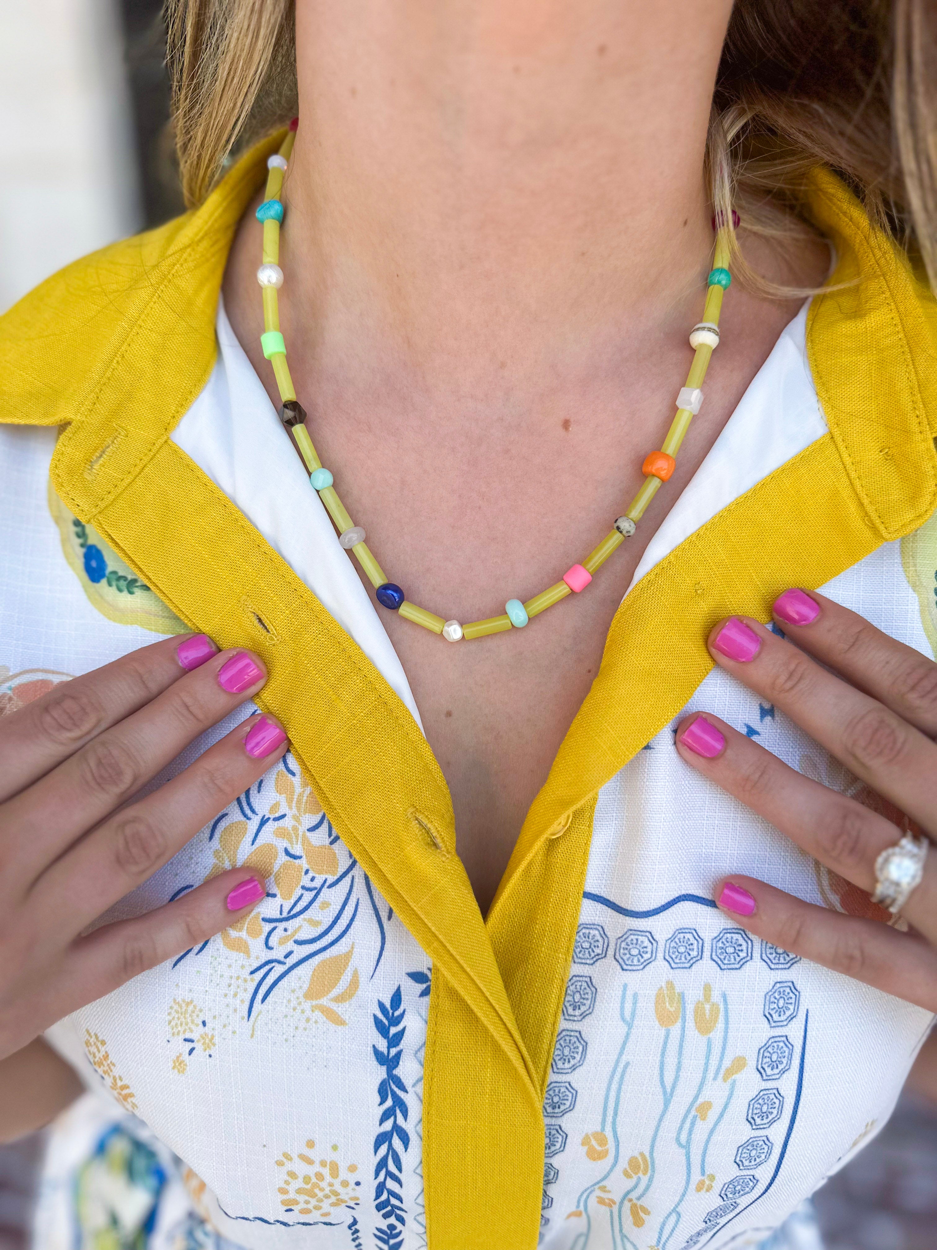 Virana Necklace - Lime-110 Jewelry & Hair-Betsy Pittard Design LLC-July & June Women's Fashion Boutique Located in San Antonio, Texas