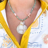 Shell Beaded Statement Necklace - Green-110 Jewelry & Hair-Betsy Pittard Design LLC-July & June Women's Fashion Boutique Located in San Antonio, Texas