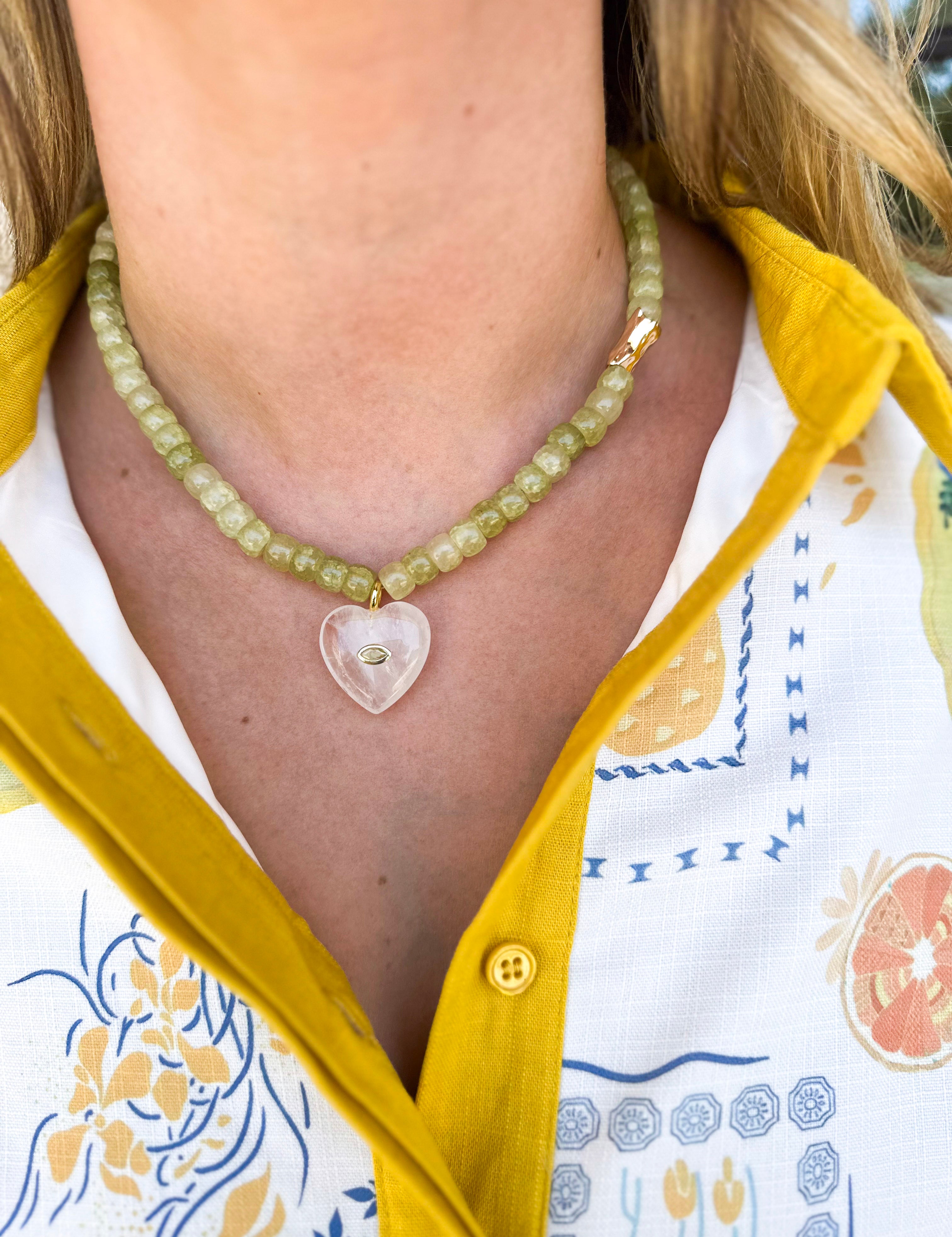 Limoncello Heart Beaded Necklace-110 Jewelry & Hair-MacRae & Co-July & June Women's Fashion Boutique Located in San Antonio, Texas