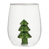 SLANT - Figurine Wine Glass - Glitter Tree-140 Gifts + Home-SLANT-July & June Women's Fashion Boutique Located in San Antonio, Texas