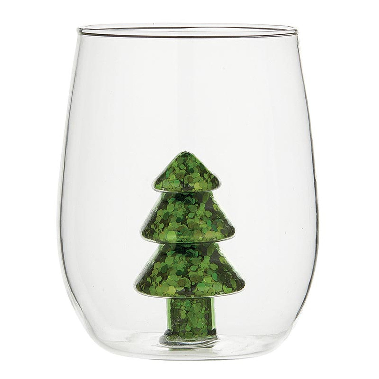 SLANT - Figurine Wine Glass - Glitter Tree-140 Gifts + Home-SLANT-July & June Women's Fashion Boutique Located in San Antonio, Texas